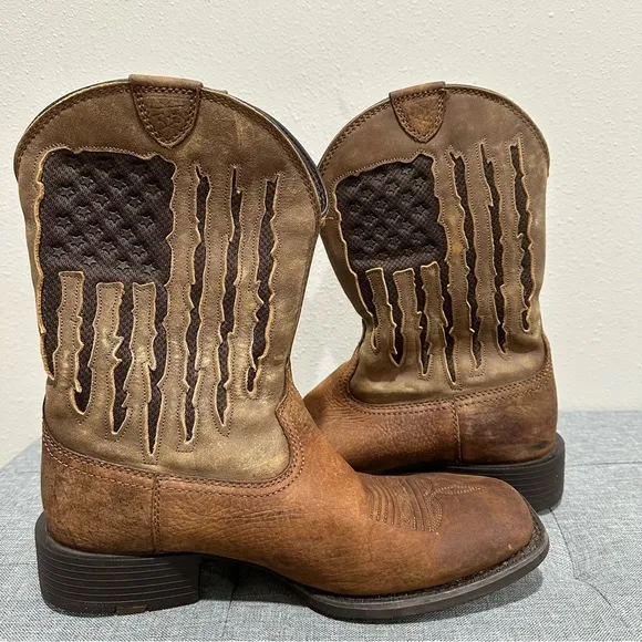 Ariat Supports My Country VenTEK Leather Cowboy Boots