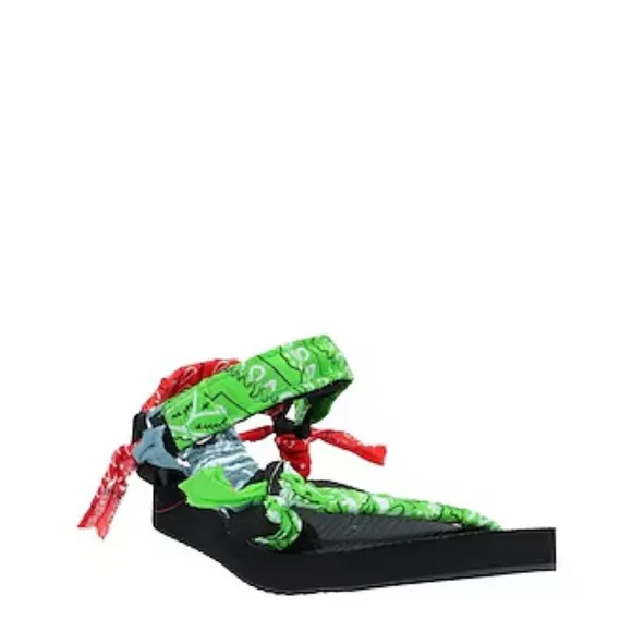 Arizona Love Trekky Mix BandanaSandal- Green, Red NEW