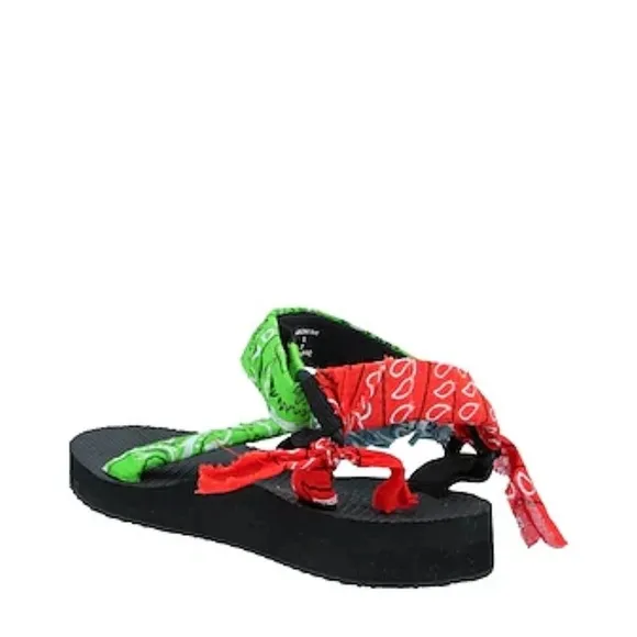 Arizona Love Trekky Mix BandanaSandal- Green, Red NEW