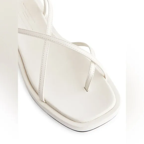 Arket Leather Stripe Sandals - White.