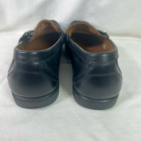Arnold Palmer Men's 10 Augusta Collection Black Leather Ride Loafers Dress Shoes