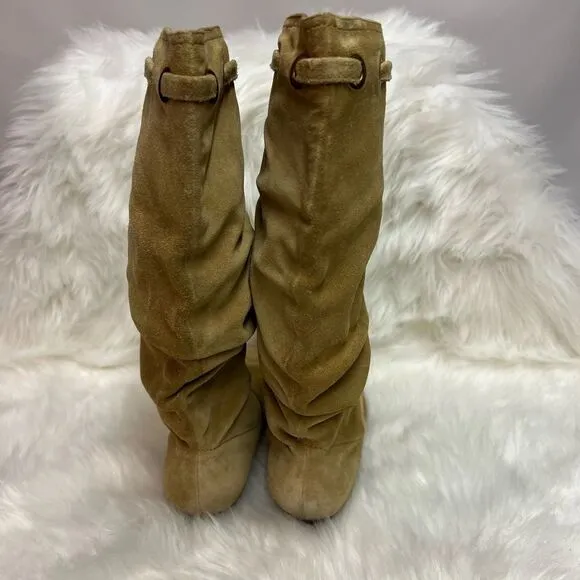 Arturo Chiang Slouch Boots Size 8 Suede BIN 18