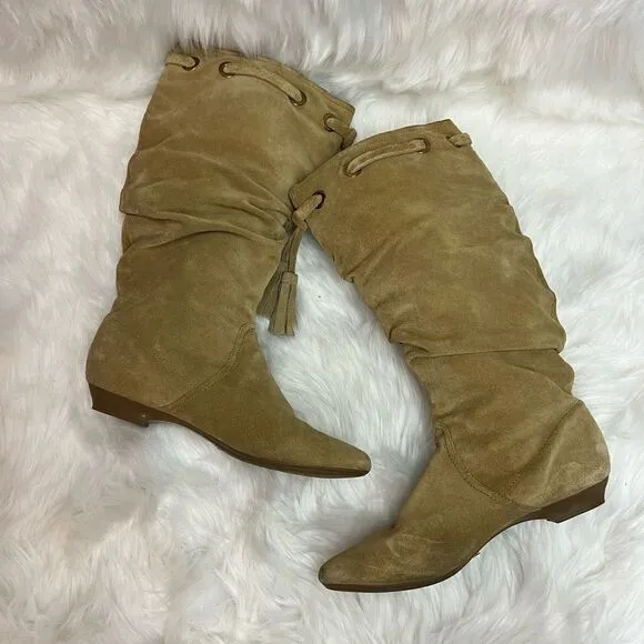 Arturo Chiang Slouch Boots Size 8 Suede BIN 18