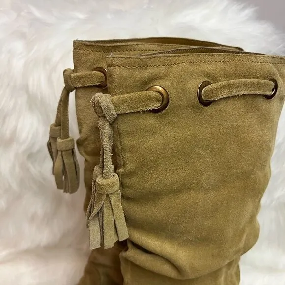 Arturo Chiang Slouch Boots Size 8 Suede BIN 18