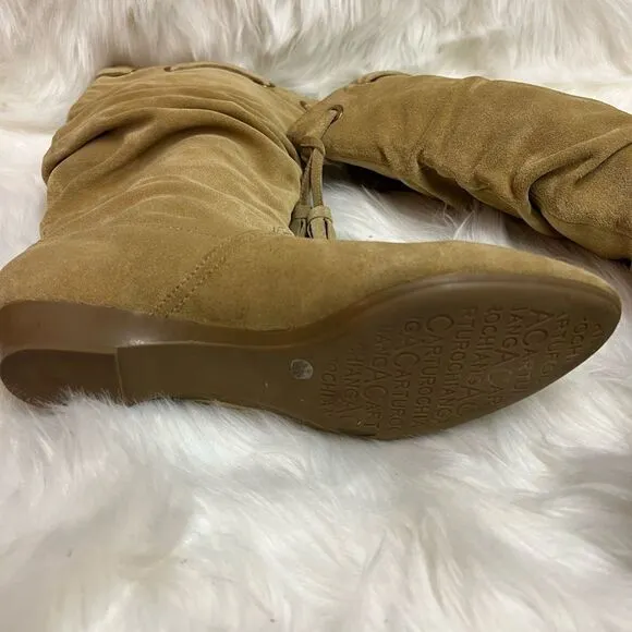 Arturo Chiang Slouch Boots Size 8 Suede BIN 18