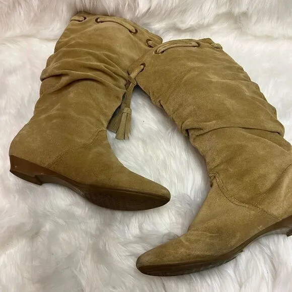 Arturo Chiang Slouch Boots Size 8 Suede BIN 18