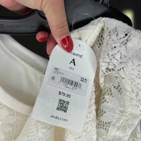 ARULA White Lace Floral Casual Mini Dress