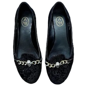 ASH ILKS Sequined Jeweled Skull Charmed Flats​​
