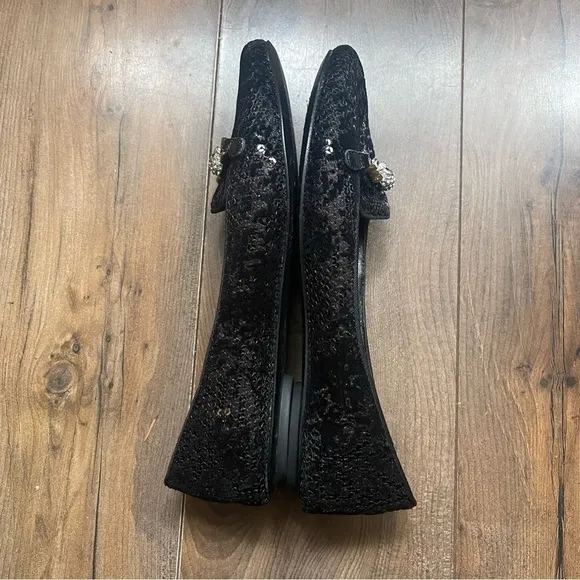 ASH ILKS Sequined Jeweled Skull Charmed Flats​​
