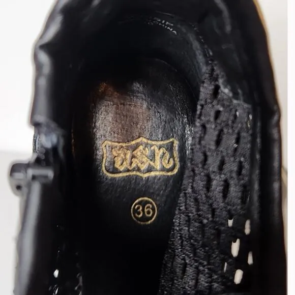 ASH Mesh Wedge Sneakers Black Buckle Details Side Zip Closure…