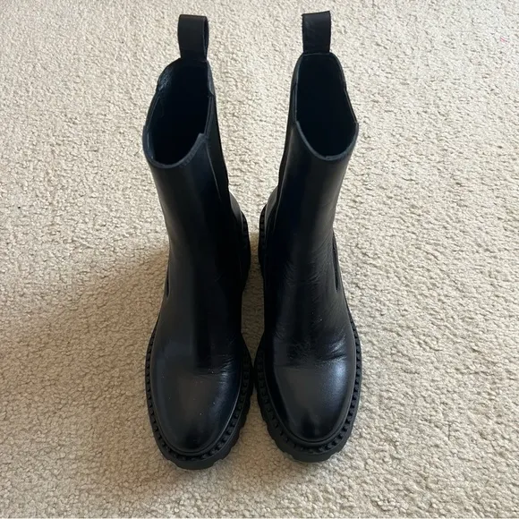 Ash Nico Round-Toe Ankle Boots 60mm leather chunky boots chelsea combat boot 37