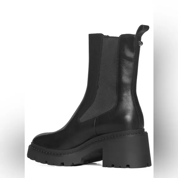 Ash Nico Round-Toe Ankle Boots 60mm leather chunky boots chelsea combat boot 37