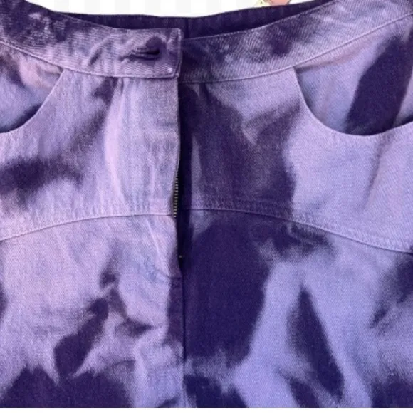Assembly The Label Purple Tie Dye Denim Jean Skirt Size M