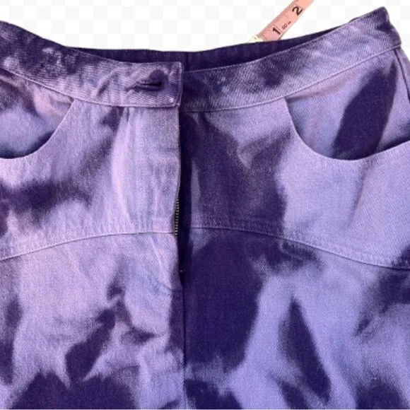 Assembly The Label Purple Tie Dye Denim Jean Skirt Size M