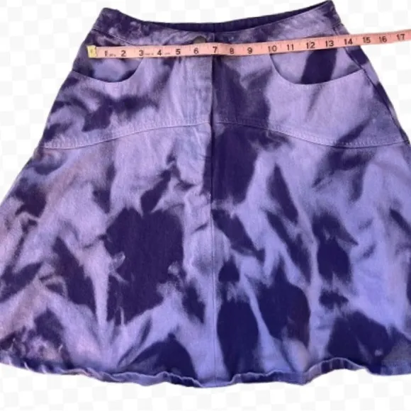 Assembly The Label Purple Tie Dye Denim Jean Skirt Size M