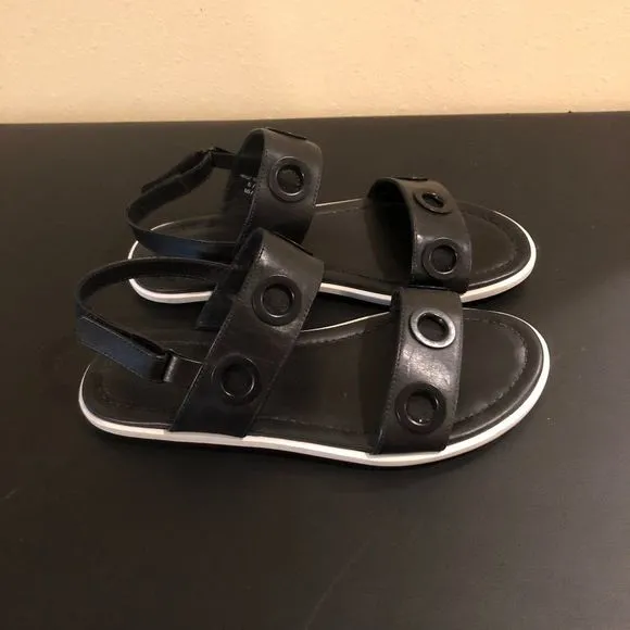 Atelje 71 Black Leather Sandals, NIB, 8