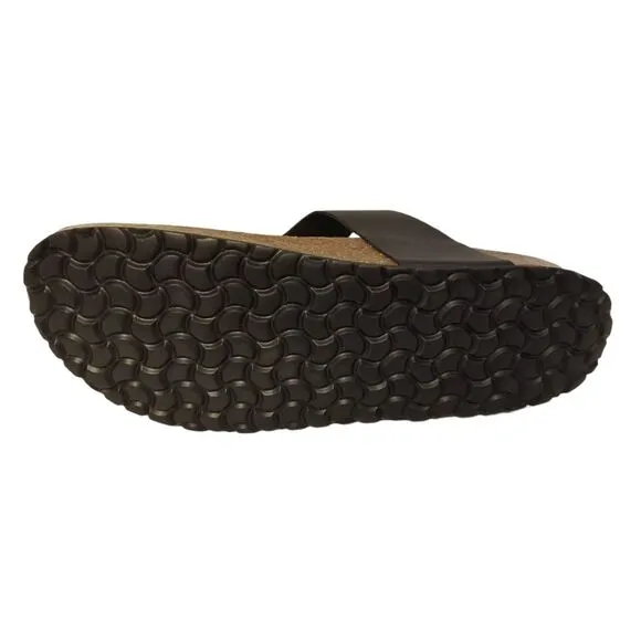 Autenti Leather‎ Women's Sandals Toe Thong Black Size 11 Made in Spain
