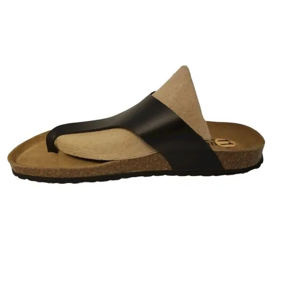 Autenti Leather‎ Women's Sandals Toe Thong Black Size 11 Made in Spain