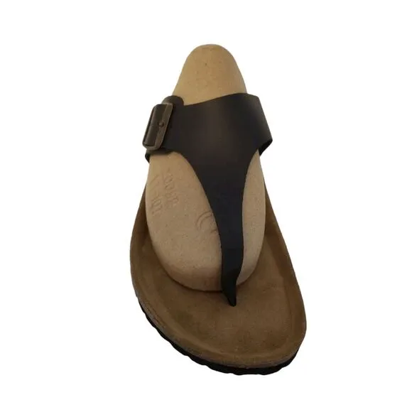 Autenti Leather‎ Women's Sandals Toe Thong Black Size 11 Made in Spain