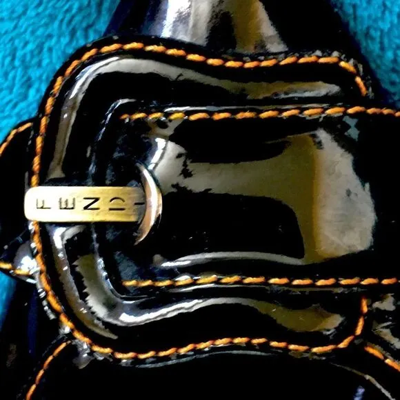 Authentic FENDI Glossy Black Patent Leather Flats