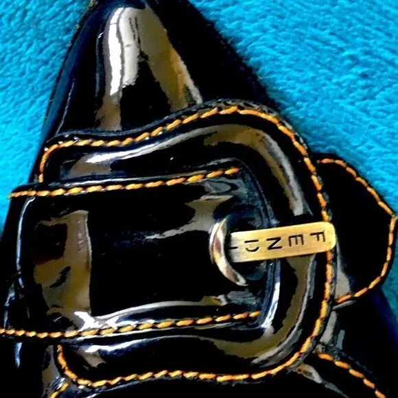 Authentic FENDI Glossy Black Patent Leather Flats