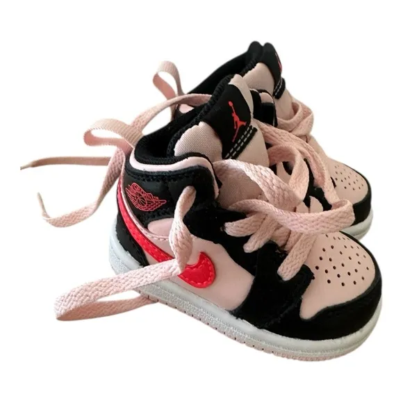 Baby Nike Atmosphere Jordan Pink and Black Sneakers 2C