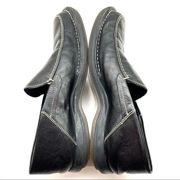 Bacco Bucci Black Leather Italian Loafers 9