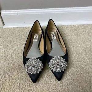 Badgley Mischka Davis Satin Pointed Toe Flats