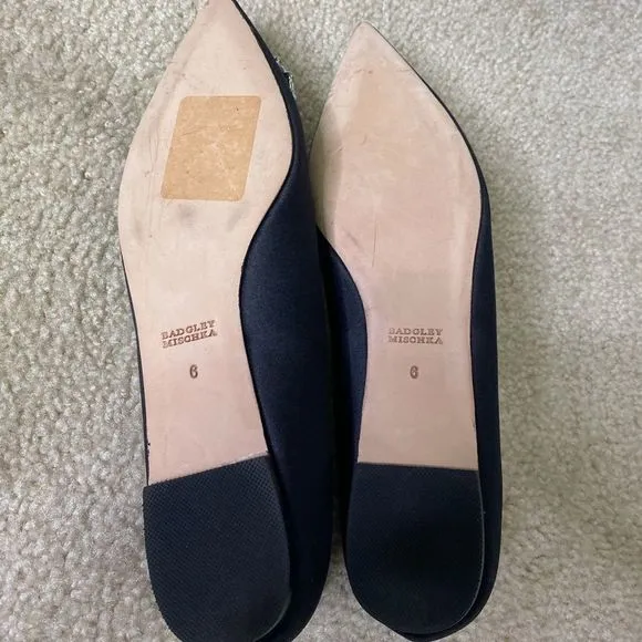Badgley Mischka Davis Satin Pointed Toe Flats