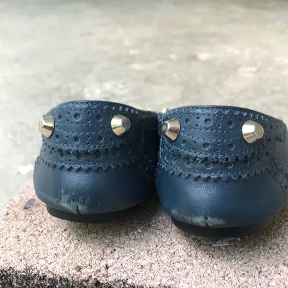 Balenciaga Arena silver stud flats