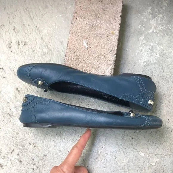 Balenciaga Arena silver stud flats