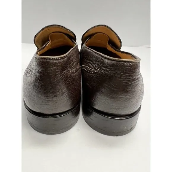 Bally Men’s Richy Slip On Wing Tip Leather Tassel Loafers Dark Brown Size 9.5 D