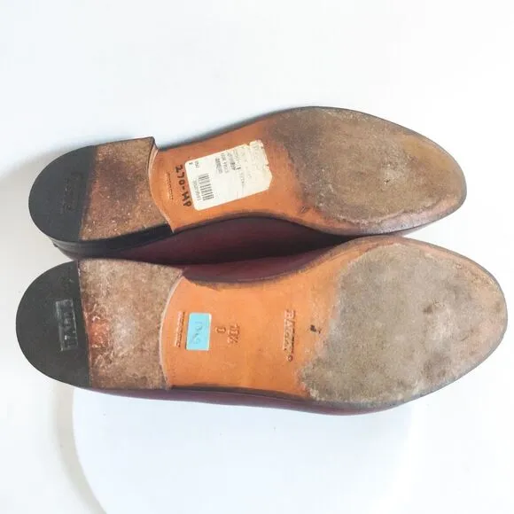 Bally Raleigh Dress Loafers Burgundy Leather Upper &amp; Sole Mens Size 10.5 D Italy