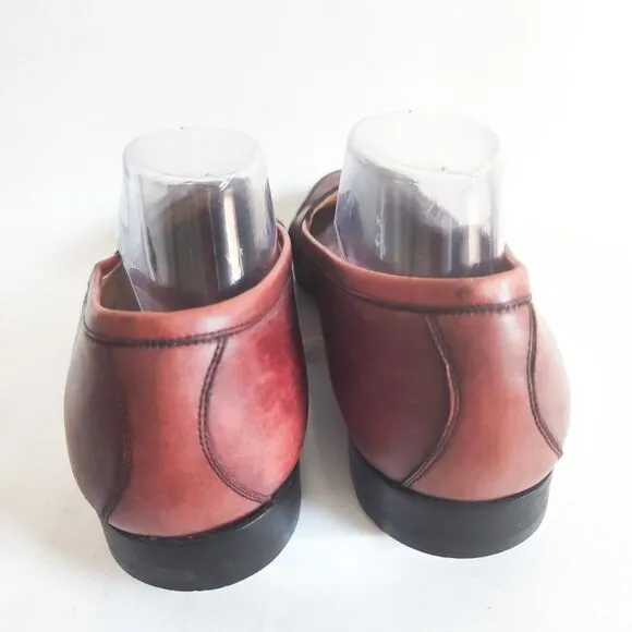 Bally Raleigh Dress Loafers Burgundy Leather Upper &amp; Sole Mens Size 10.5 D Italy