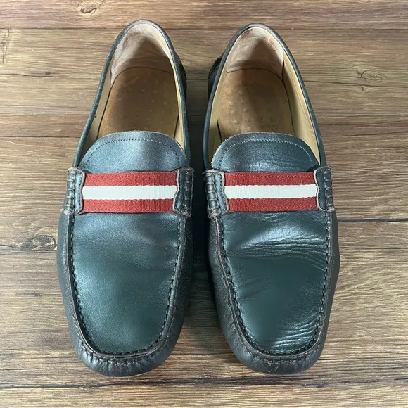 BALLY Waltec Brown Leather Slip-On Loafers Dress Shoes Men’s Size 10