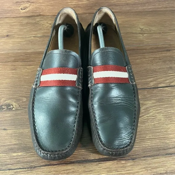 BALLY Waltec Brown Leather Slip-On Loafers Dress Shoes Men’s Size 10