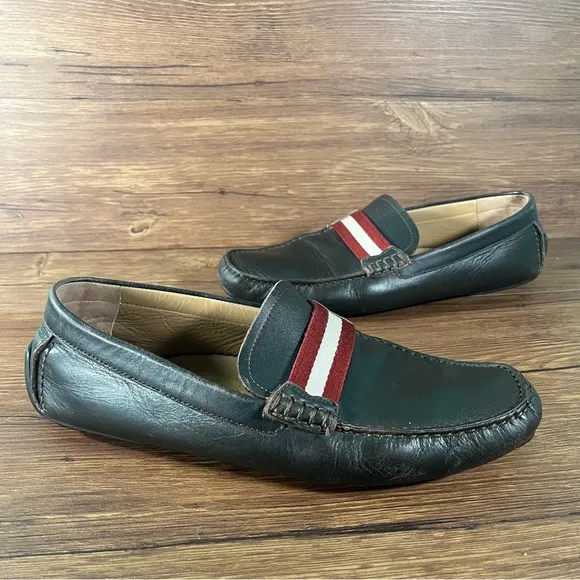 BALLY Waltec Brown Leather Slip-On Loafers Dress Shoes Men’s Size 10