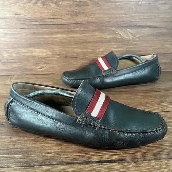 BALLY Waltec Brown Leather Slip-On Loafers Dress Shoes Men’s Size 10