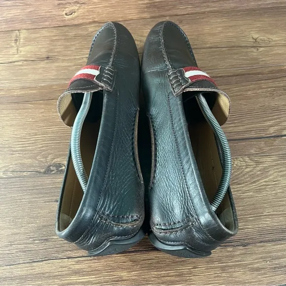 BALLY Waltec Brown Leather Slip-On Loafers Dress Shoes Men’s Size 10