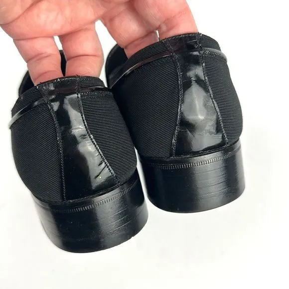 Bally Suisse Club Black Loafers Fabric Tuxedo Shoes