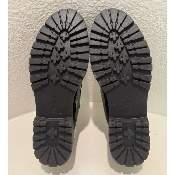 BANDOLINO New $89 Fillup Tassel Lug Sole Black Patent Loafers Size W 8.5