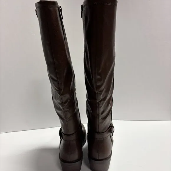 Baretraps Women’s Nena, Brown Riding Boots, Size 7.5W, Wide Calf