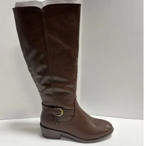Baretraps Women’s Nena, Brown Riding Boots, Size 7.5W, Wide Calf