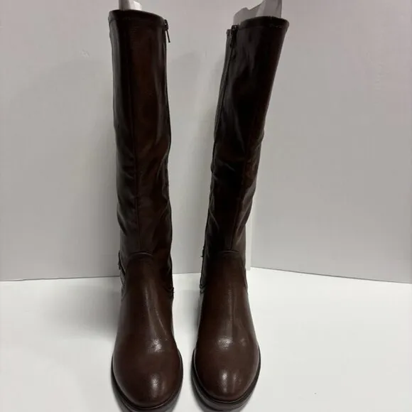Baretraps Women’s Nena, Brown Riding Boots, Size 7.5W, Wide Calf