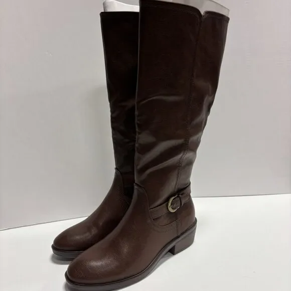 Baretraps Women’s Nena, Brown Riding Boots, Size 7.5W, Wide Calf