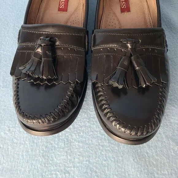 Bass GRAMMER I Tassel Kiltie Loafers Men's Size 8.5M Black 2553-001