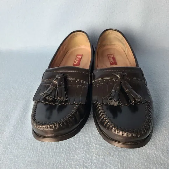 Bass GRAMMER I Tassel Kiltie Loafers Men's Size 8.5M Black 2553-001