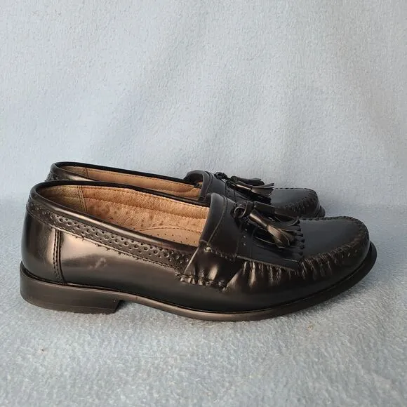 Bass GRAMMER I Tassel Kiltie Loafers Men's Size 8.5M Black 2553-001