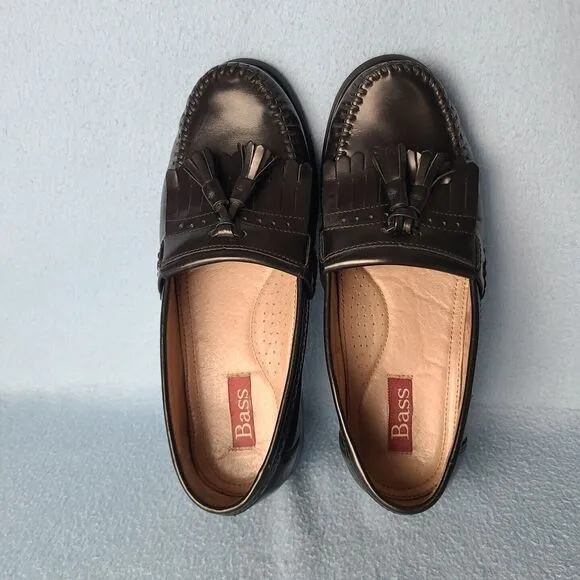 Bass GRAMMER I Tassel Kiltie Loafers Men's Size 8.5M Black 2553-001