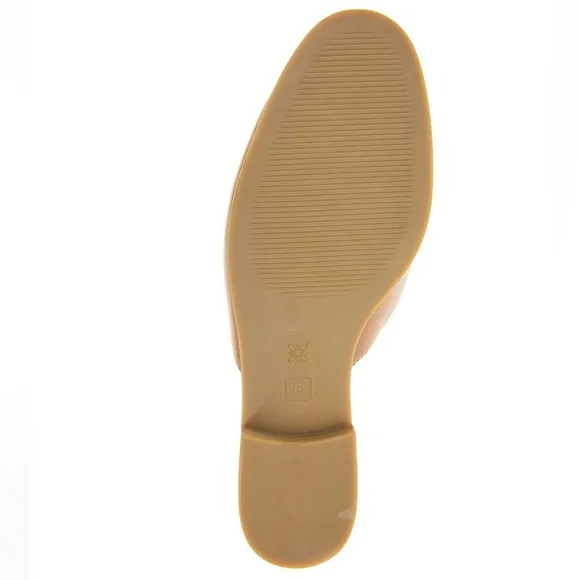 BCBGENERATION Zorie Tailored Slip On Loafers Mules Tan Size 6